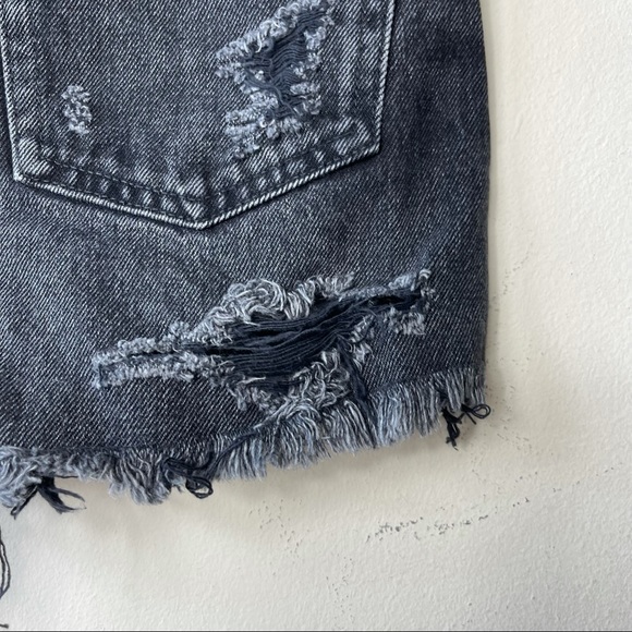 Moussy Vintage Durango Black High Waisted Denim Jean Cuttoff Shorts 24 - Picture 13 of 16